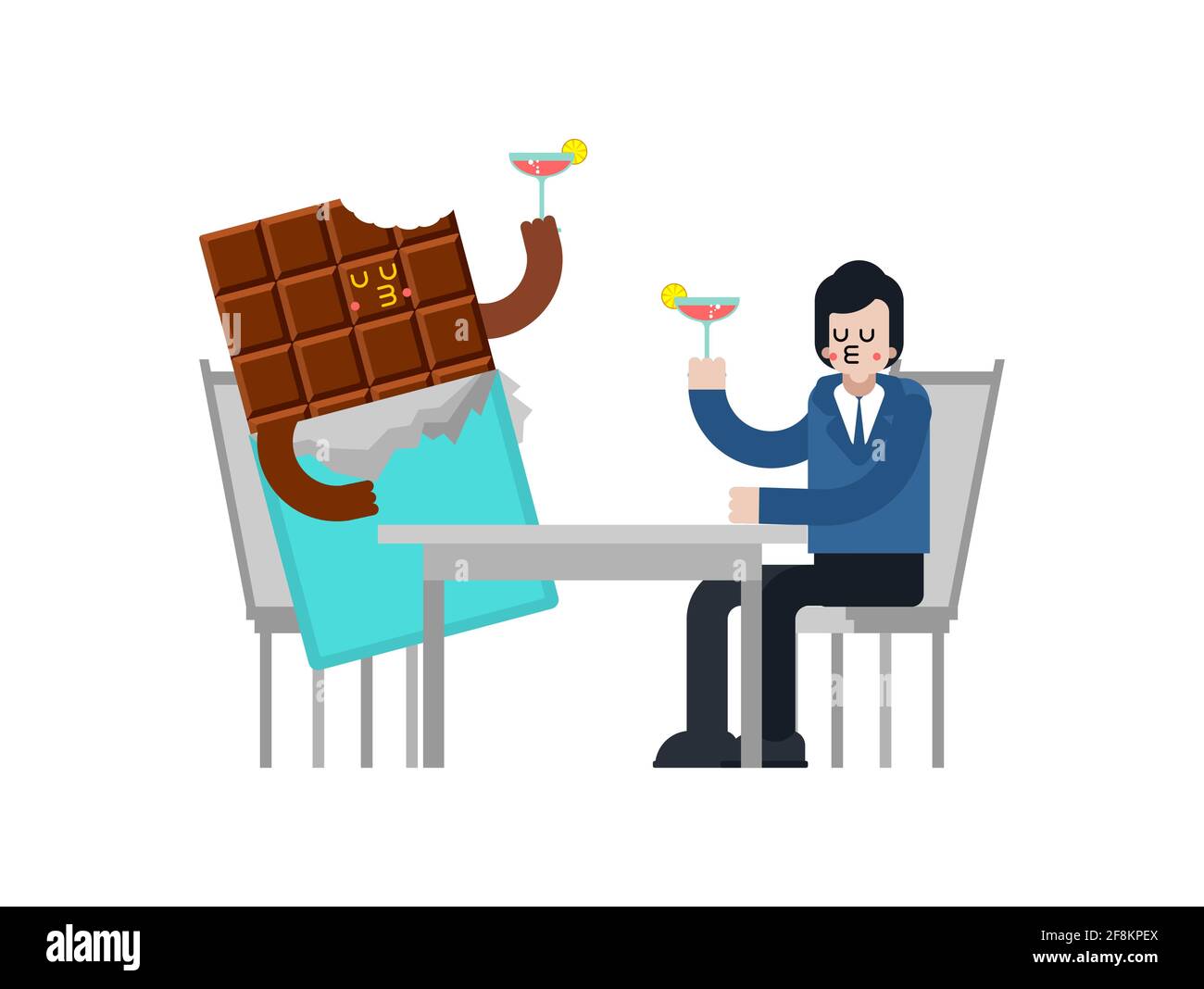 Chocolate lover. Romantic relationship with a chocolate bar. Sweet love