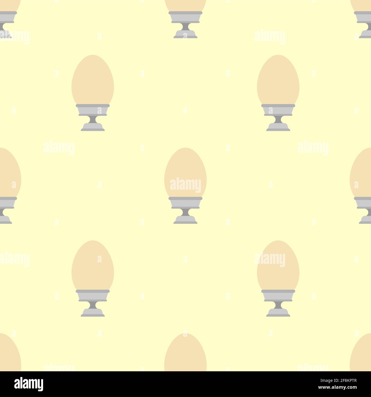 Egg on stand pattern seamless. breakfast vector background Stock Vector