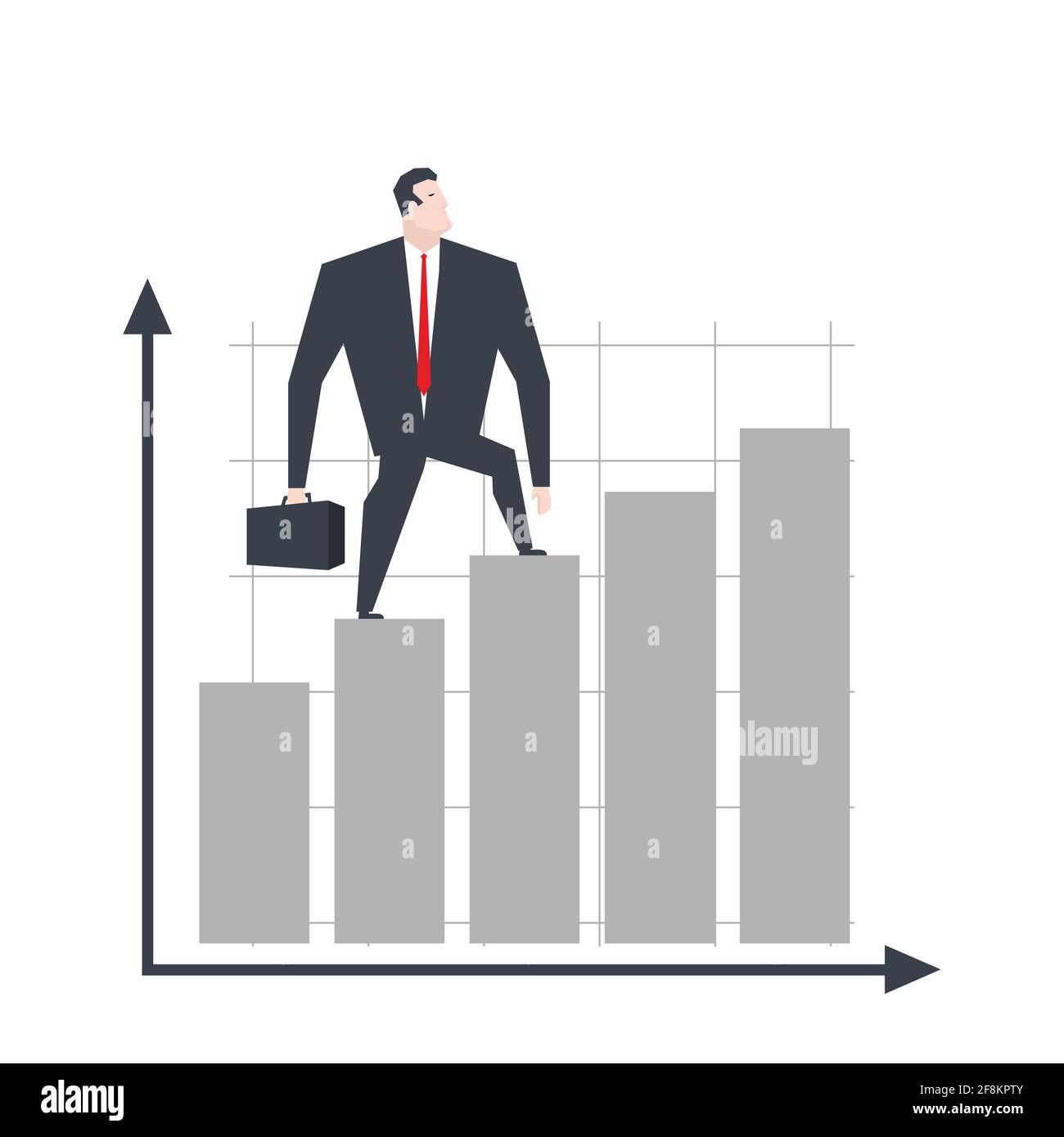 Businessman and growth graph. vector illustration Stock Vector Image ...