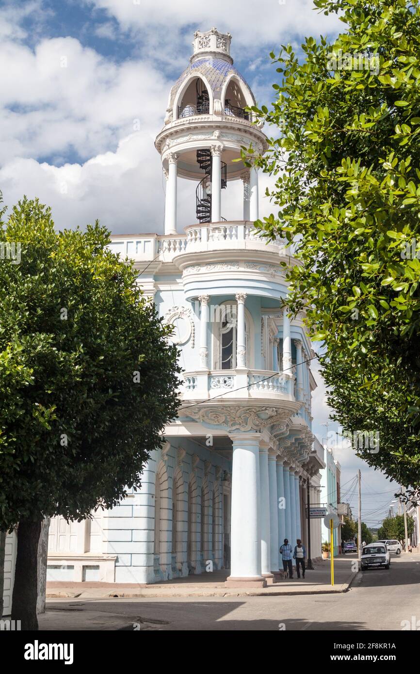CIENFUEGOS, CUBA - FEBRUARY 10, 2016: Tower of Casa de la Cultura Benjamin Duarte in Cienfuegos, Cuba. Stock Photo