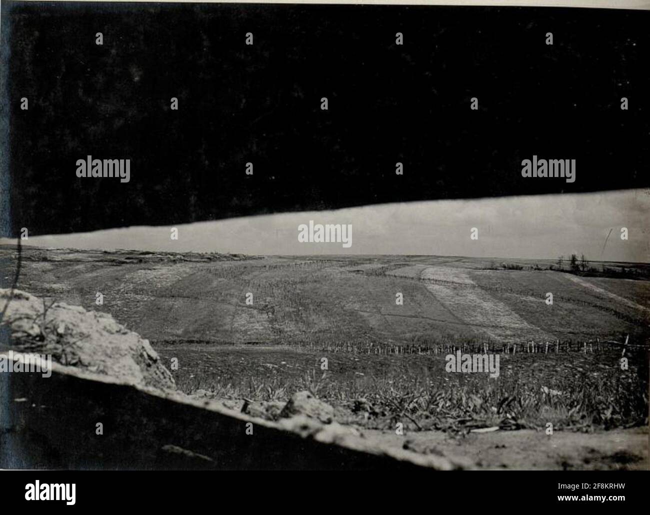 Panorama of the Kote 369 Height Worobijowka, this was on the 4th, 8th and 11th of June. Scene Bloody fighting between the troops of the 32th division and the 76.Honvedbrigade and the Russian 6th corps, consisting of the 4th and 16th division, during these struggles, this height moved repeatedly to their owner, 15.Juni.1916. Stock Photo