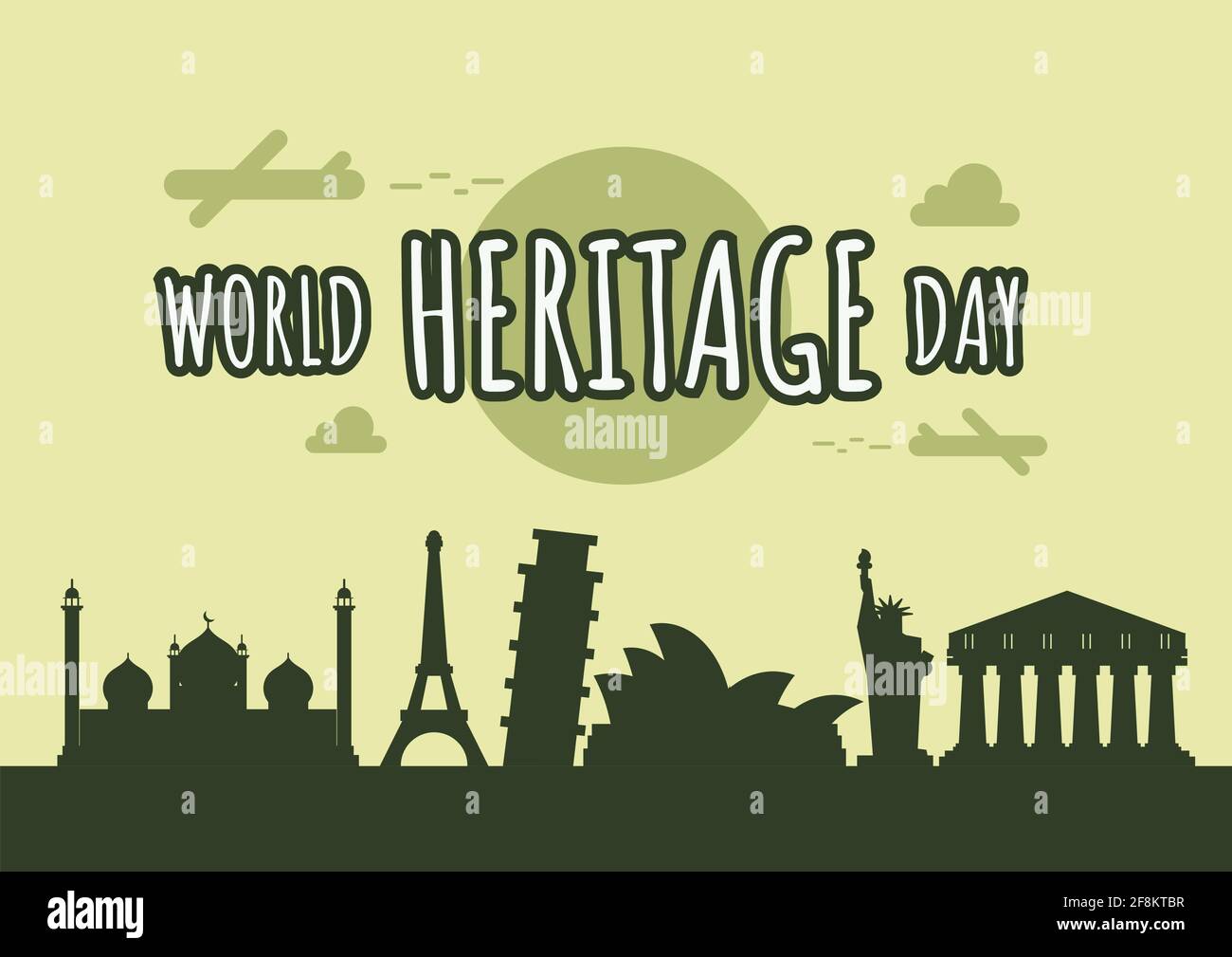 World Heritage Day poster, World Tour Banner, vector illustration Stock