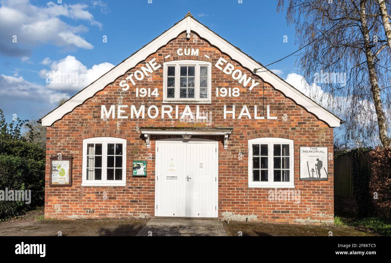 Great War Memorial Hall Stone In Oxney Susses UK Stock Photo