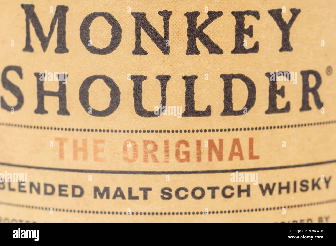 LONDON, UNITED KINGDOM JANUARY 27, 2021 Closeup on the blended malt