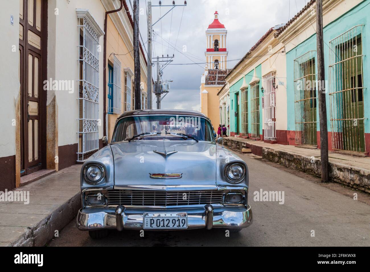 REMEDIOS, CUBA - FEB 12, 2016: Vintage Chevrolet car in Remedios town, Cuba Stock Photo