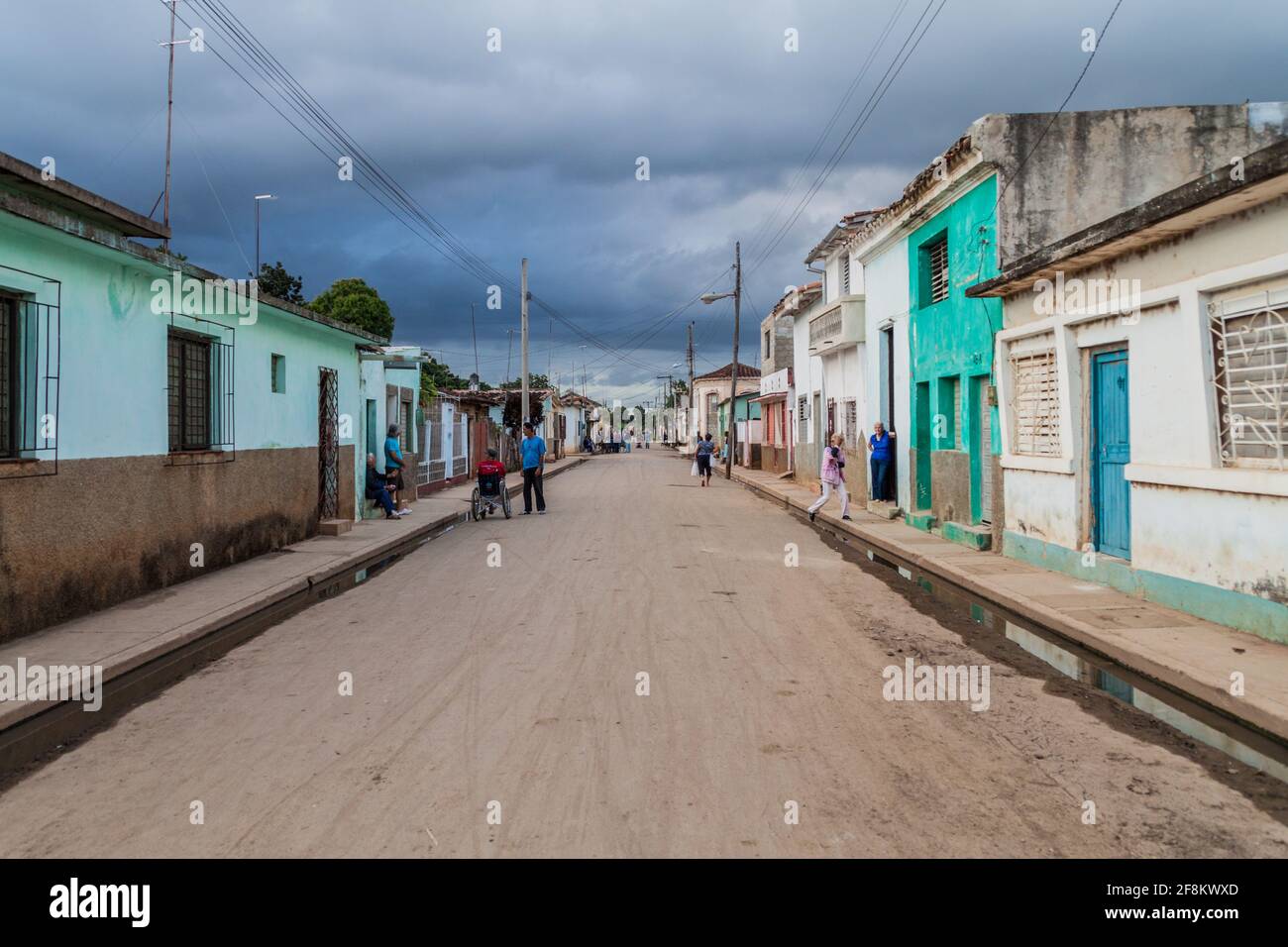 REMEDIOS, CUBA - FEB 12, 2016: View of a street in Remedios town, Cuba Stock Photo