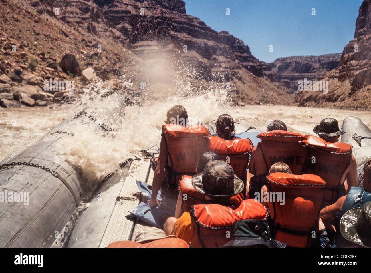 Whitewater rafting in the Big Drop rapids of Cataract Canyon on the
