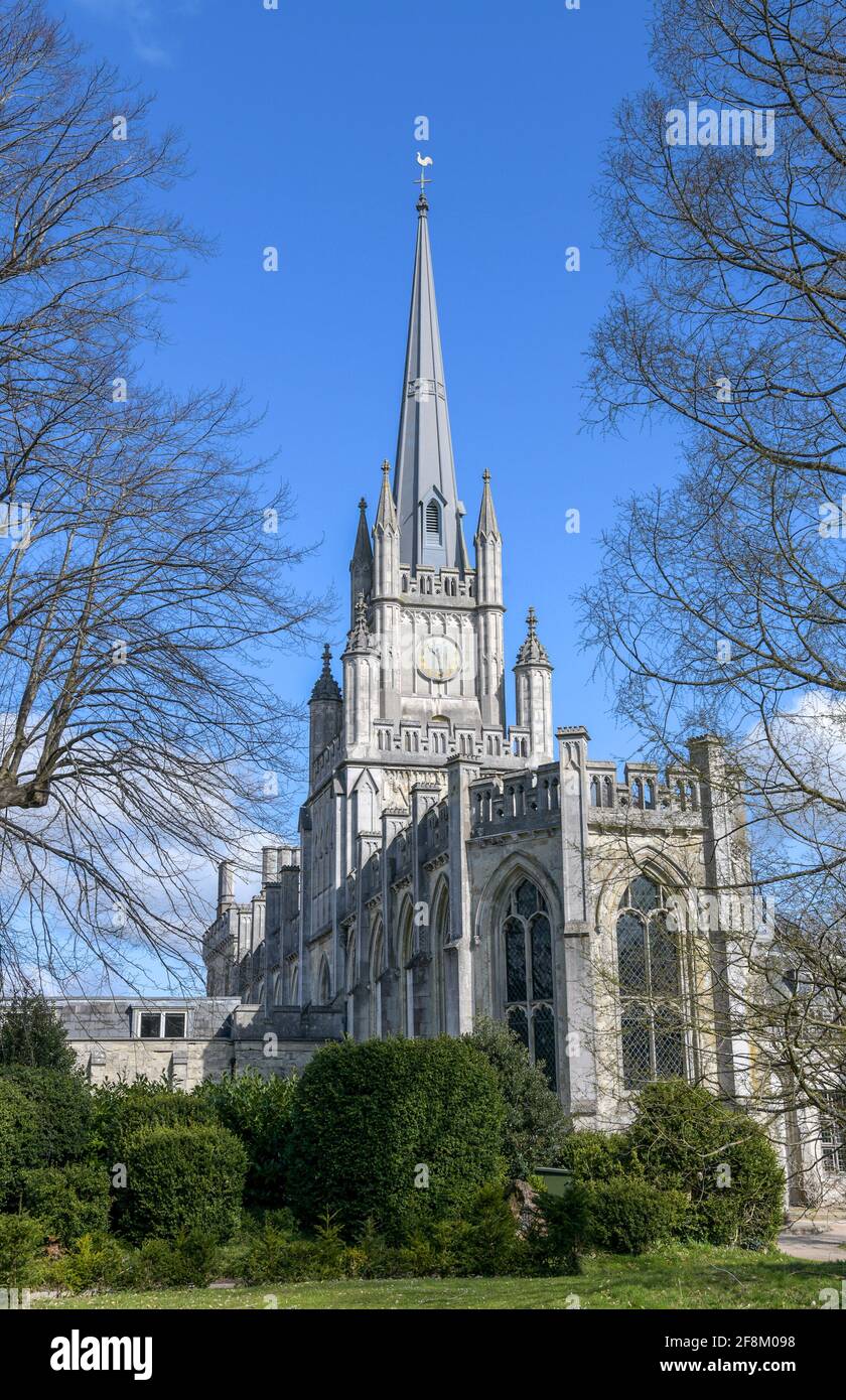 Ashridge House Church and Clock Tower Hertfordshire England Stock Photo