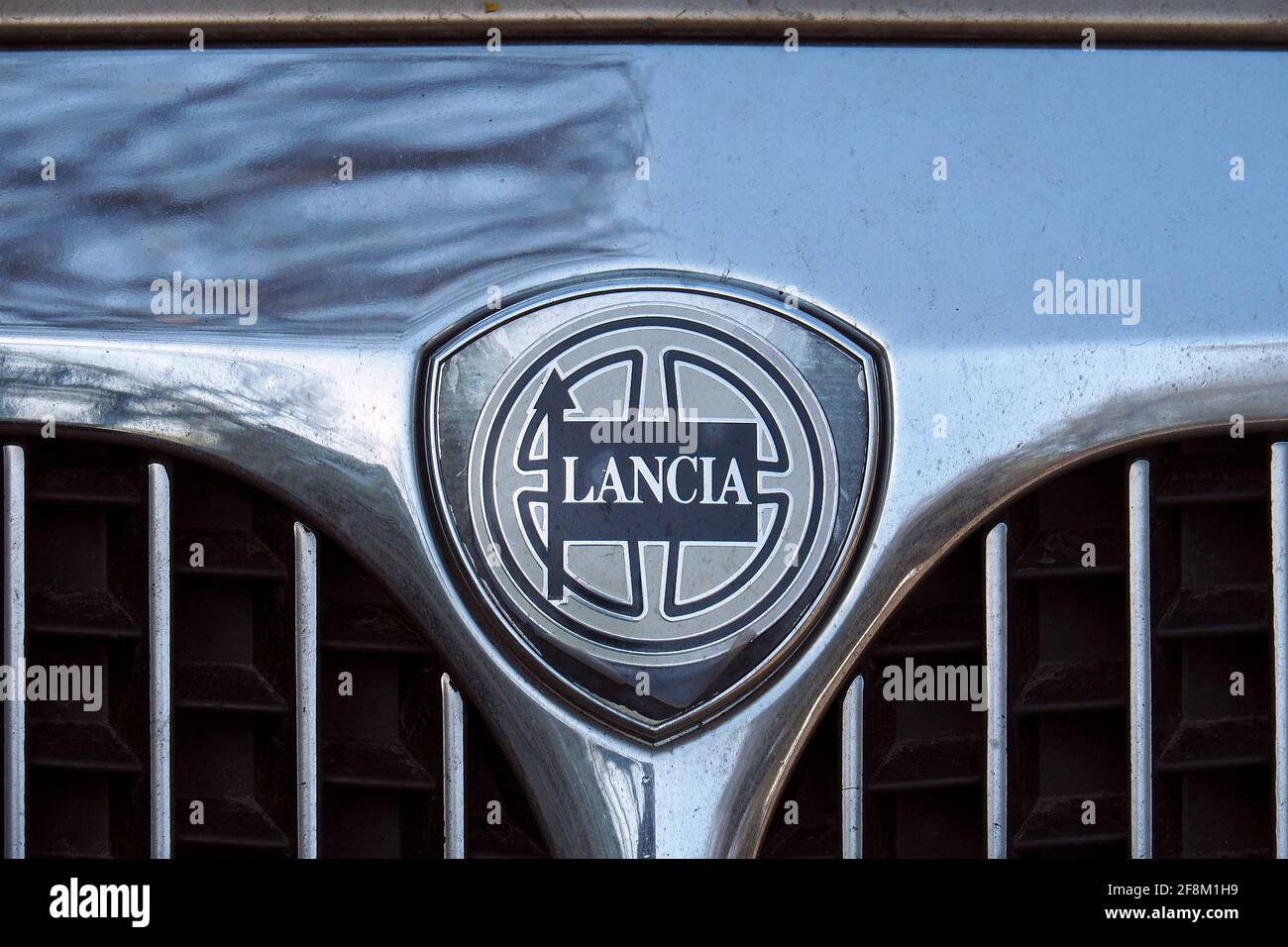 Lancia logo on a car Stock Photo