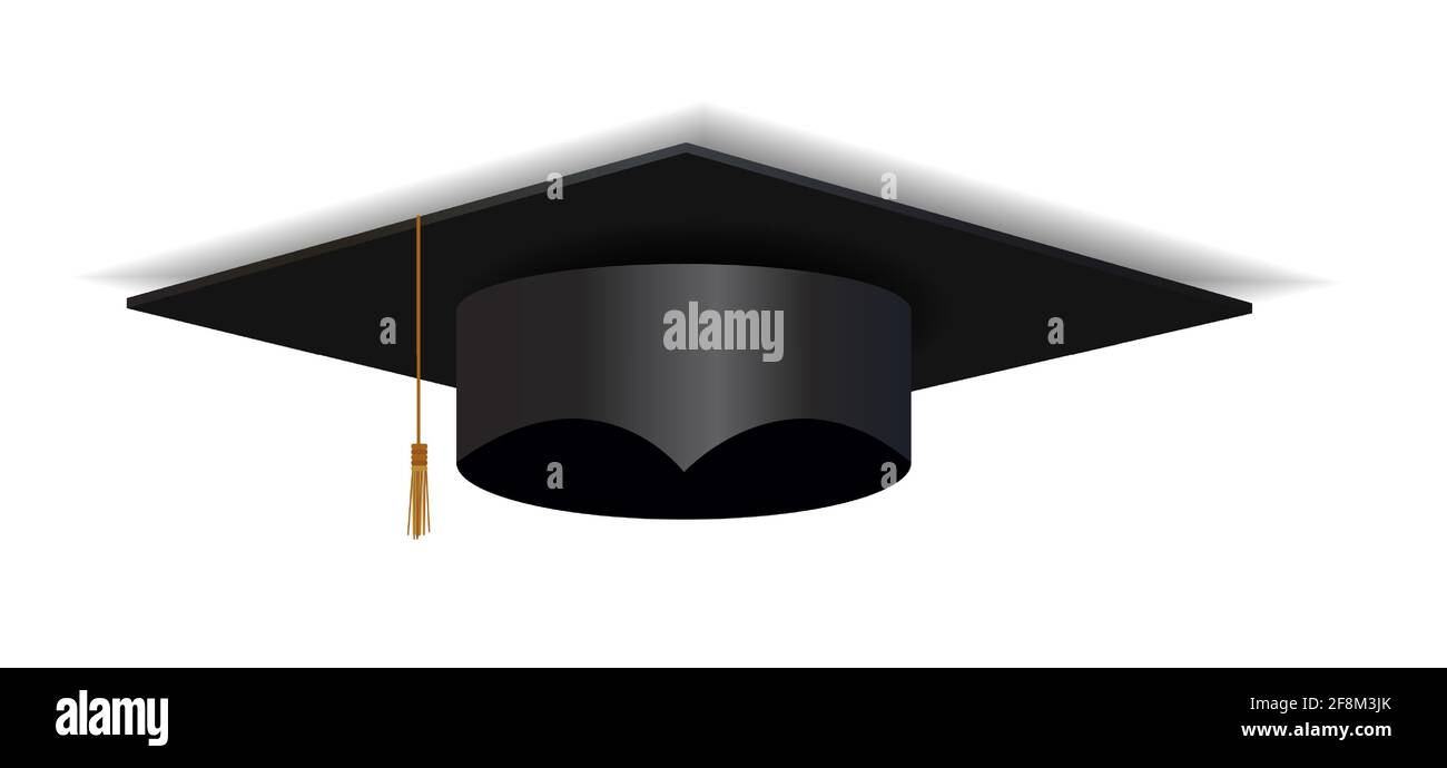 Graduation Cap Hat isolated on white background. Vector Illustration ...