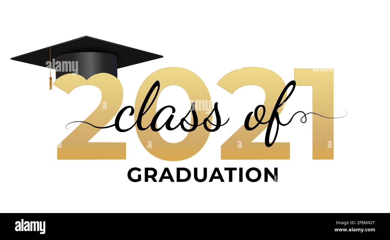 Graduation condratulations class of 2021 with graduation cap hat ...