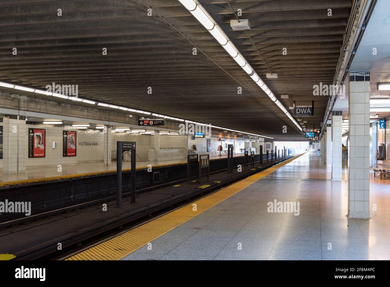 Victoria Park Subway Station in Toronto, Canada Stock Photo