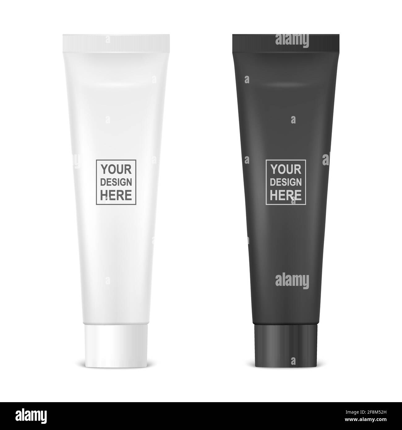 Vector 3d Realistic Plastic, Metal White, Black Tooth Paste, Cream Tube ...