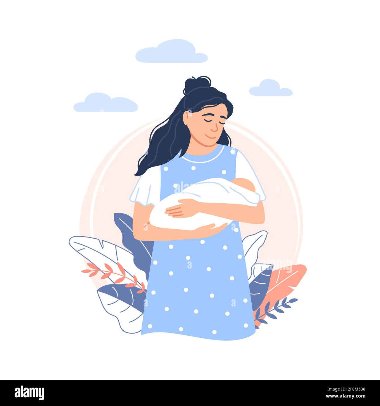 Two mother and a baby Stock Vector Images - Alamy