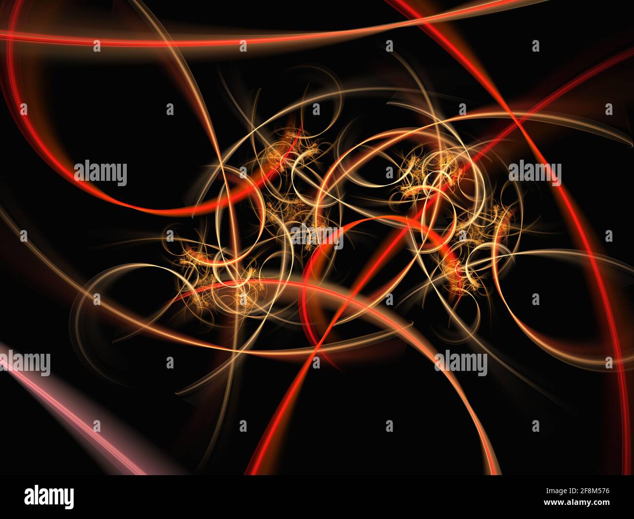 Abstract fractal Spiral structure consisting of luminous lines and ...