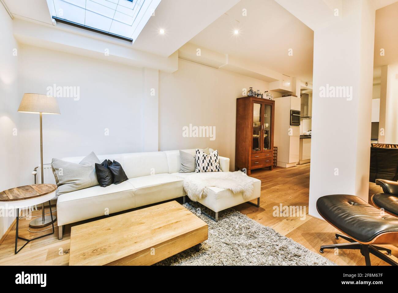Stylish interior of living room in modern apartment Stock Photo - Alamy