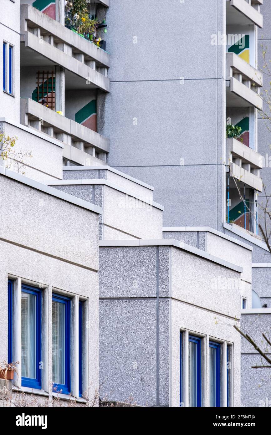 Schöneberger Terrassen, Berlin, Social Housing 1970ies Stock Photo