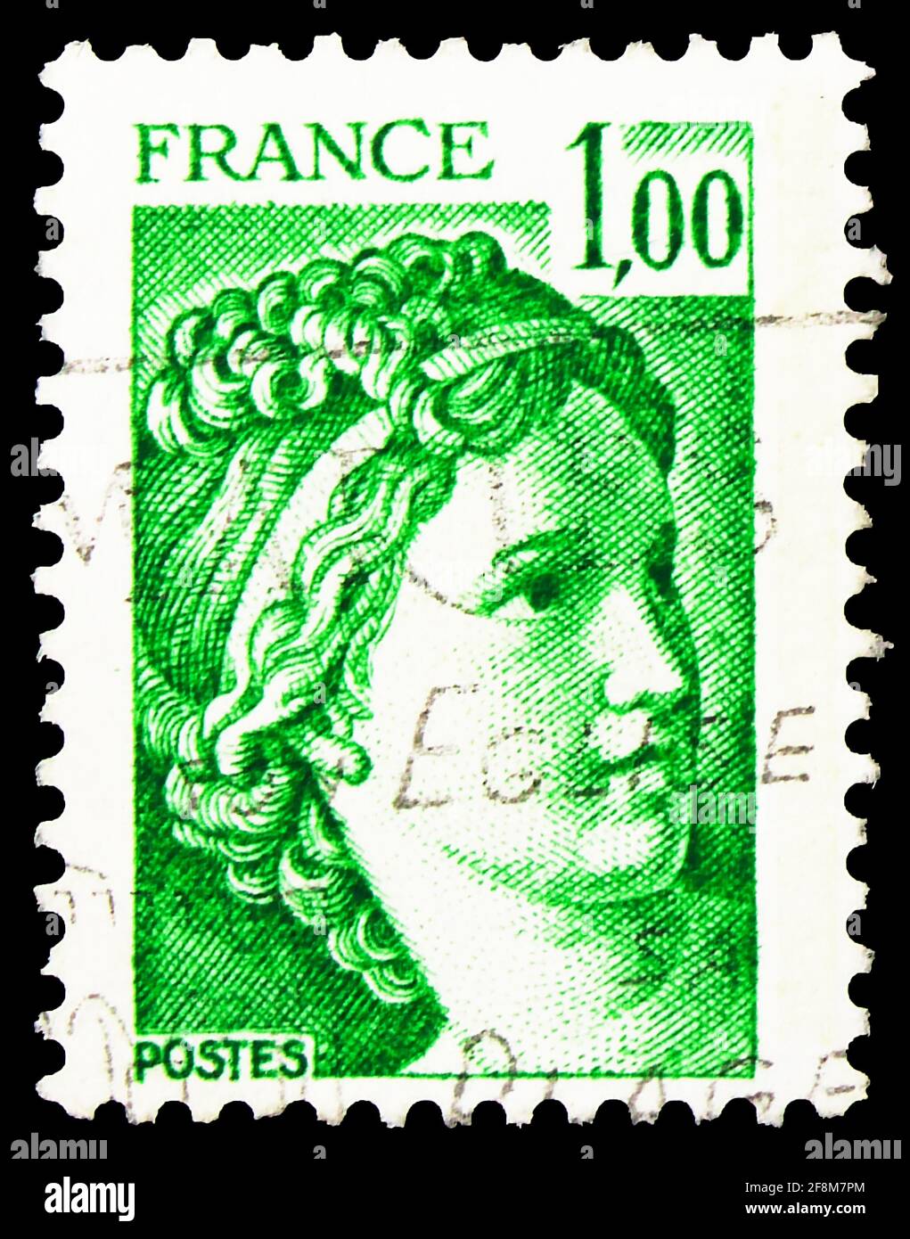 MOSCOW, RUSSIA - SEPTEMBER 30, 2019: Postage stamp printed in France