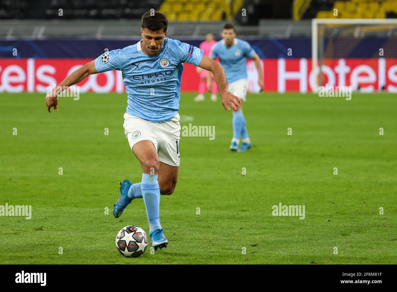 DORTMUND, GERMANY - APRIL 14: Rodri of Manchester City during the UEFA Champions League Quarter Final 1: Leg Two match between Borussia Dortmund and M Stock Photo