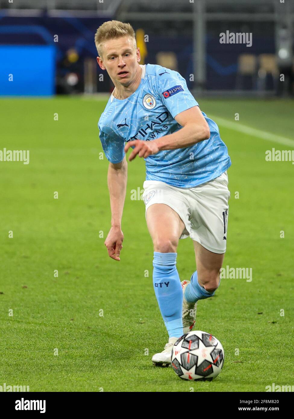 DORTMUND, GERMANY APRIL 14 Oleksandr Zinchenko of Manchester City