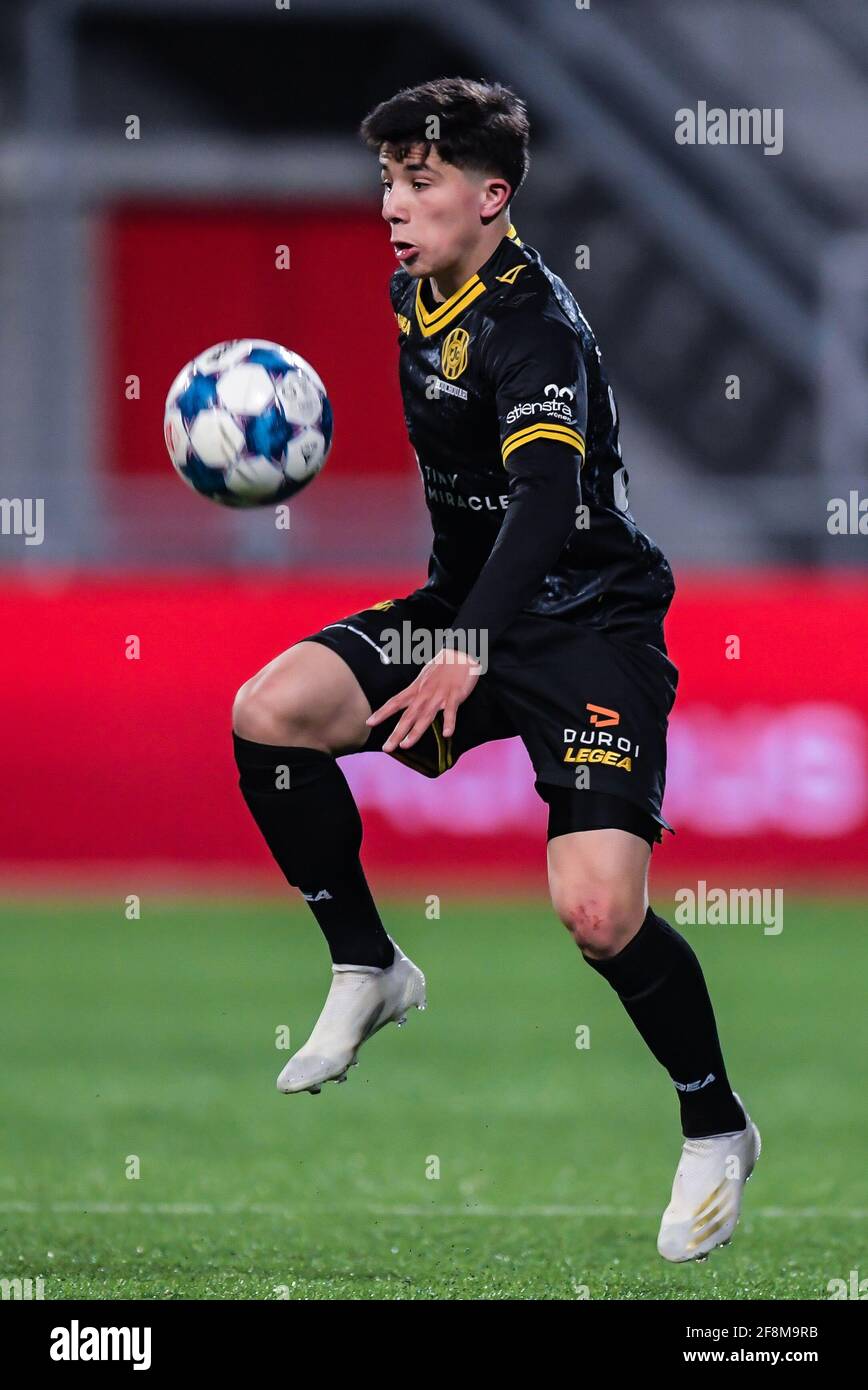 MAASTRICHT, NETHERLANDS - APRIL 12: Benji Bouchouari of Roda JC during the Dutch Keukenkampioendivisie match between MVV Maastricht and Roda JC at De Stock Photo