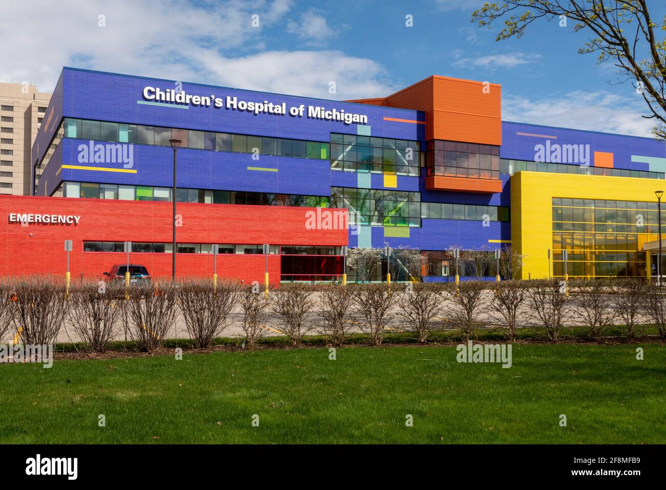 Troy, Michigan - The Troy campus of Children's Hospital of Michigan, a pediatric for-profit hospital which is part of Tenet Healthcare. Stock Photo