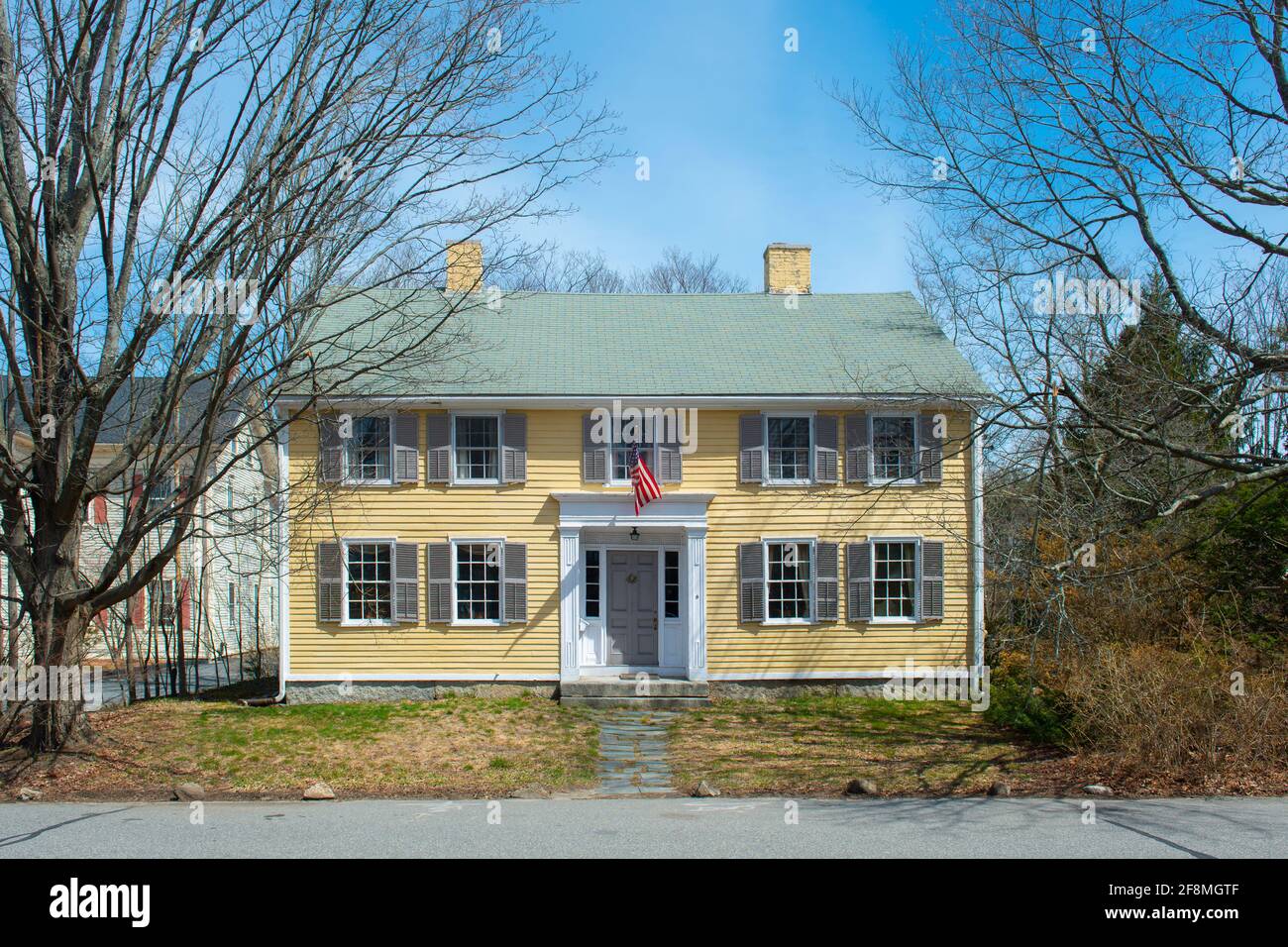 Historic building in town center in Hopkinton, Massachusetts MA, USA