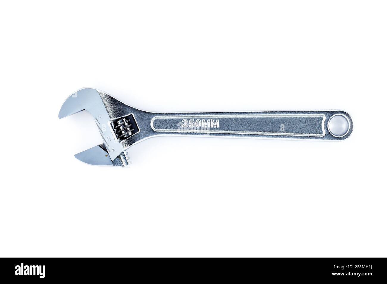 Adjustable wrench isolated, job housework fix leak repair plumber Stock