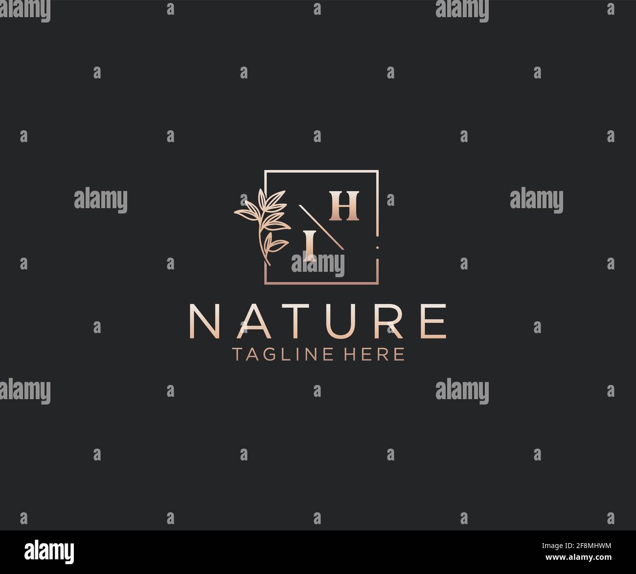 HI letters Beautiful floral feminine editable premade monoline logo ...