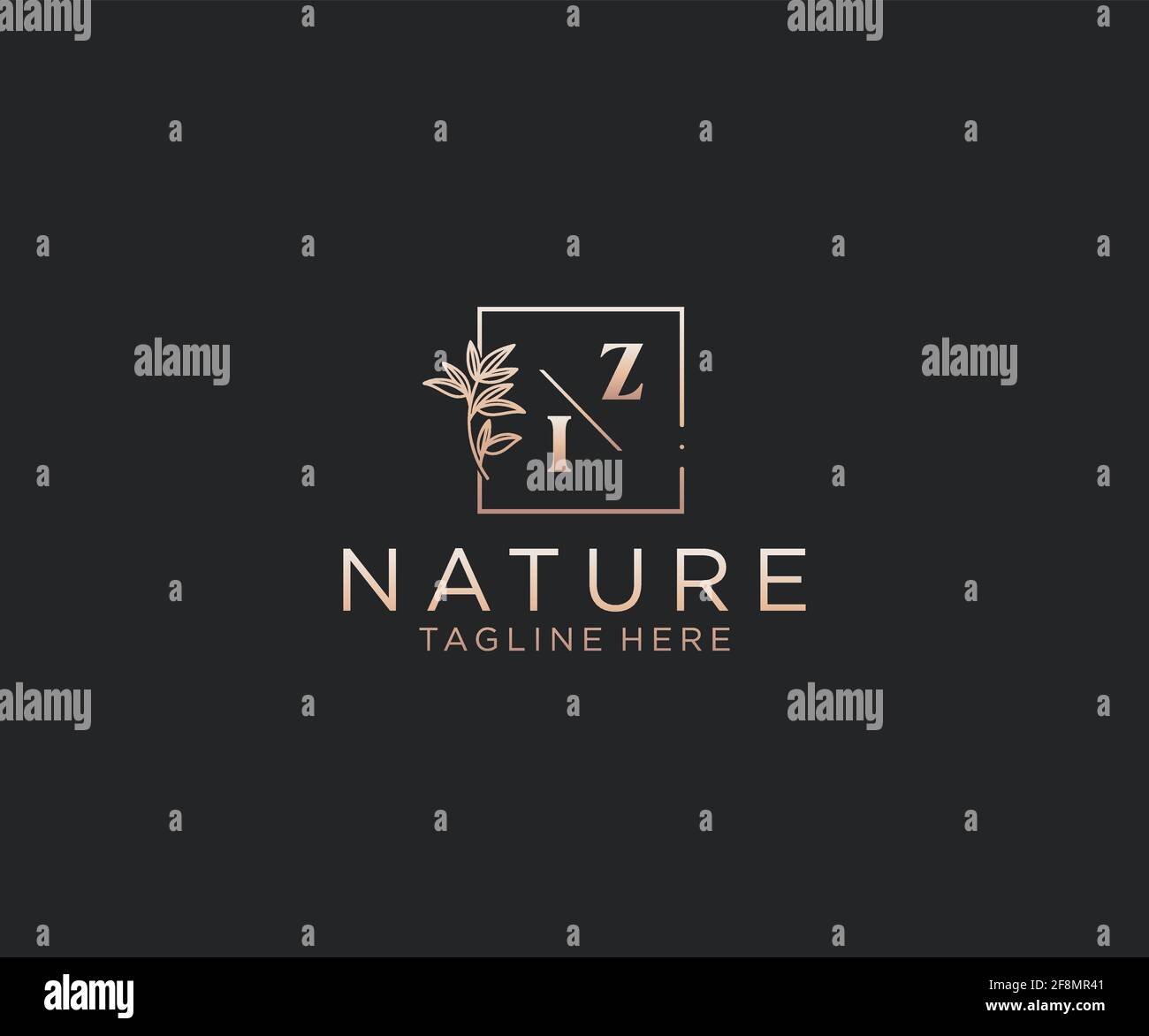 ZI letters Beautiful floral feminine editable premade monoline logo ...