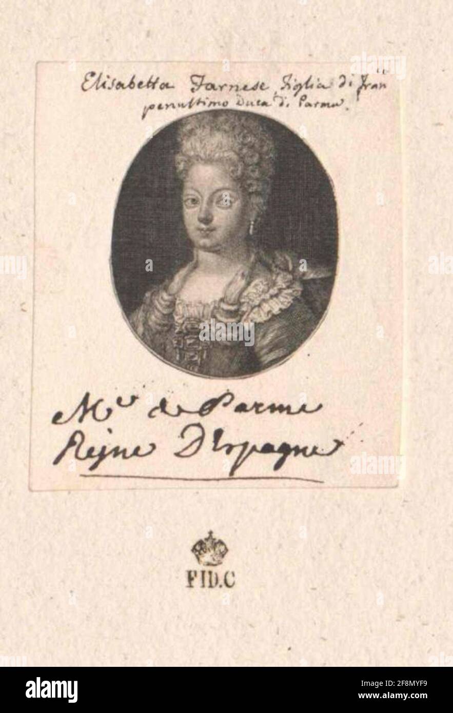 Elisabeth, Princess of Parma Farnese. Stock Photo