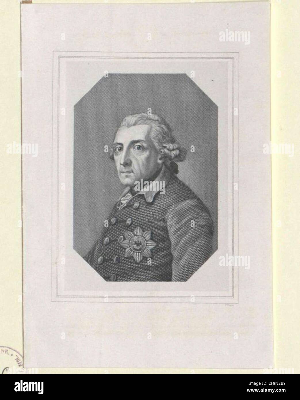 Frederick II., King of Prussia painter: Graff, Anton (1736) Stecher: Weiss, Ferdinand Friedr. Wilh. Stock Photo