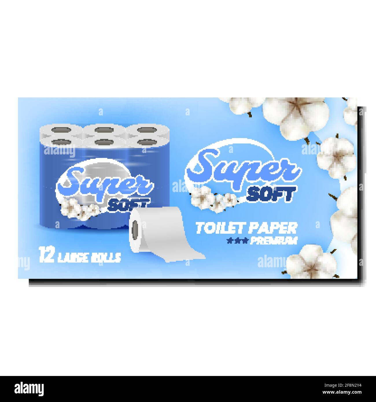 Super Soft Toilet Paper Promotional Banner Vector Stock Vector Image & Art  - Alamy