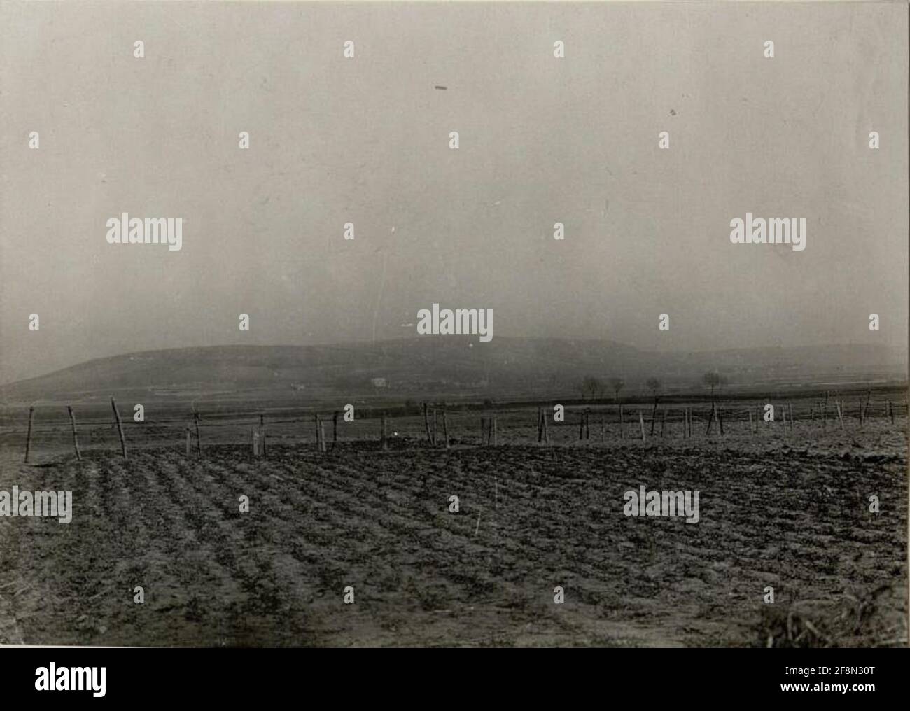 From Schützengraben at Sobovice in the direction of the height Skowrono (zerachoss.m.h.an the NIDA) battle portion of the Poln.Eleglion. . Stock Photo