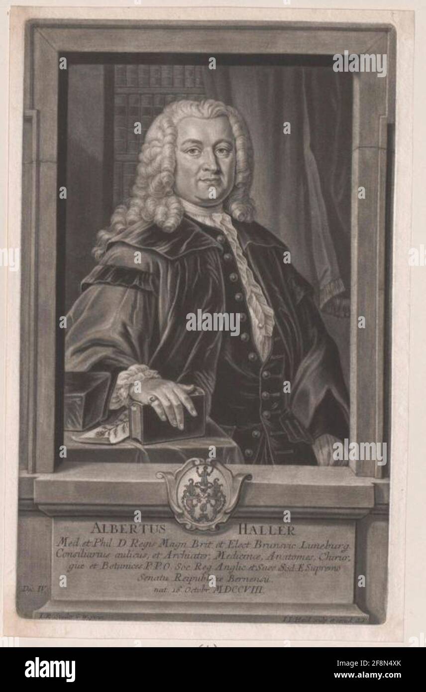 Haller, Albrecht from publisher: Haid, Johann Jacobaler: Studer, Johann Rudolfstecher: Haid, Johann Jakob Stock Photo