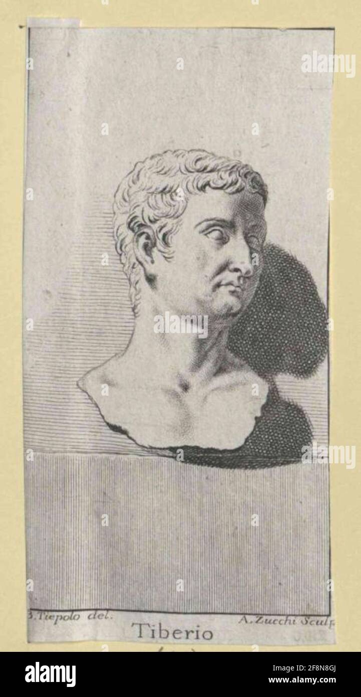 Tiberius, Roman Emperor. Stock Photo