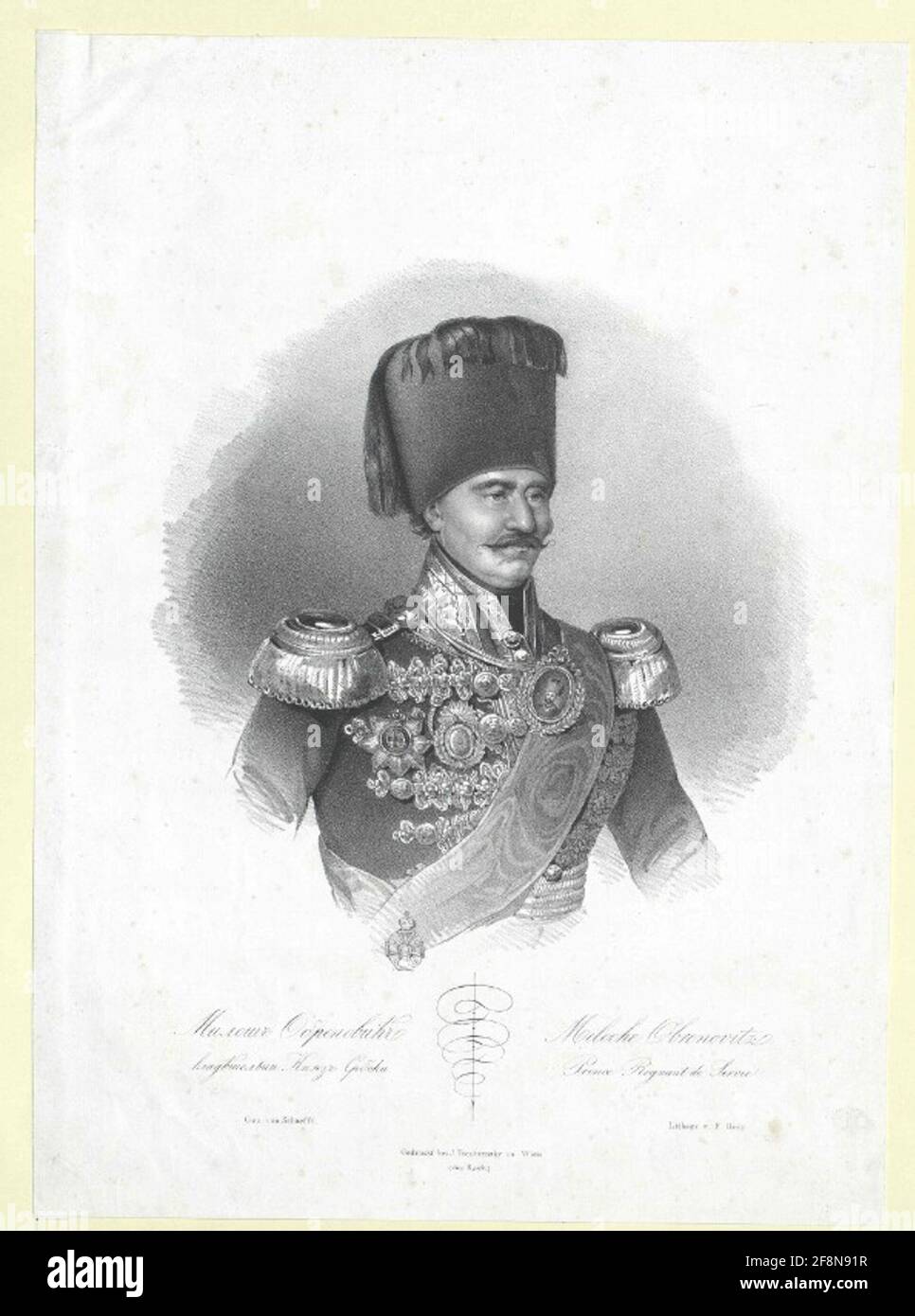 Milosch Obrenovich, Prince of Serbia Stock Photo Alamy