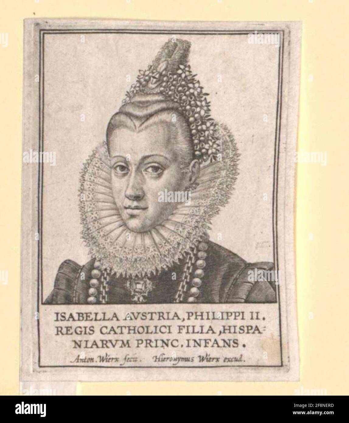Isabella Klara Eugenia, Infantin of Spain Publisher: Wierix, Hieronymusstecher: Wierix, Antonie (1553) Stock Photo