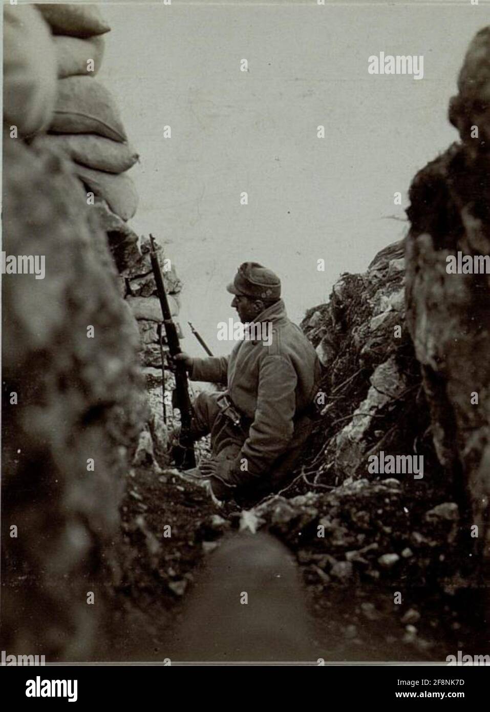 Observation posts at the Kamme of Monte Sabotino. Stock Photo