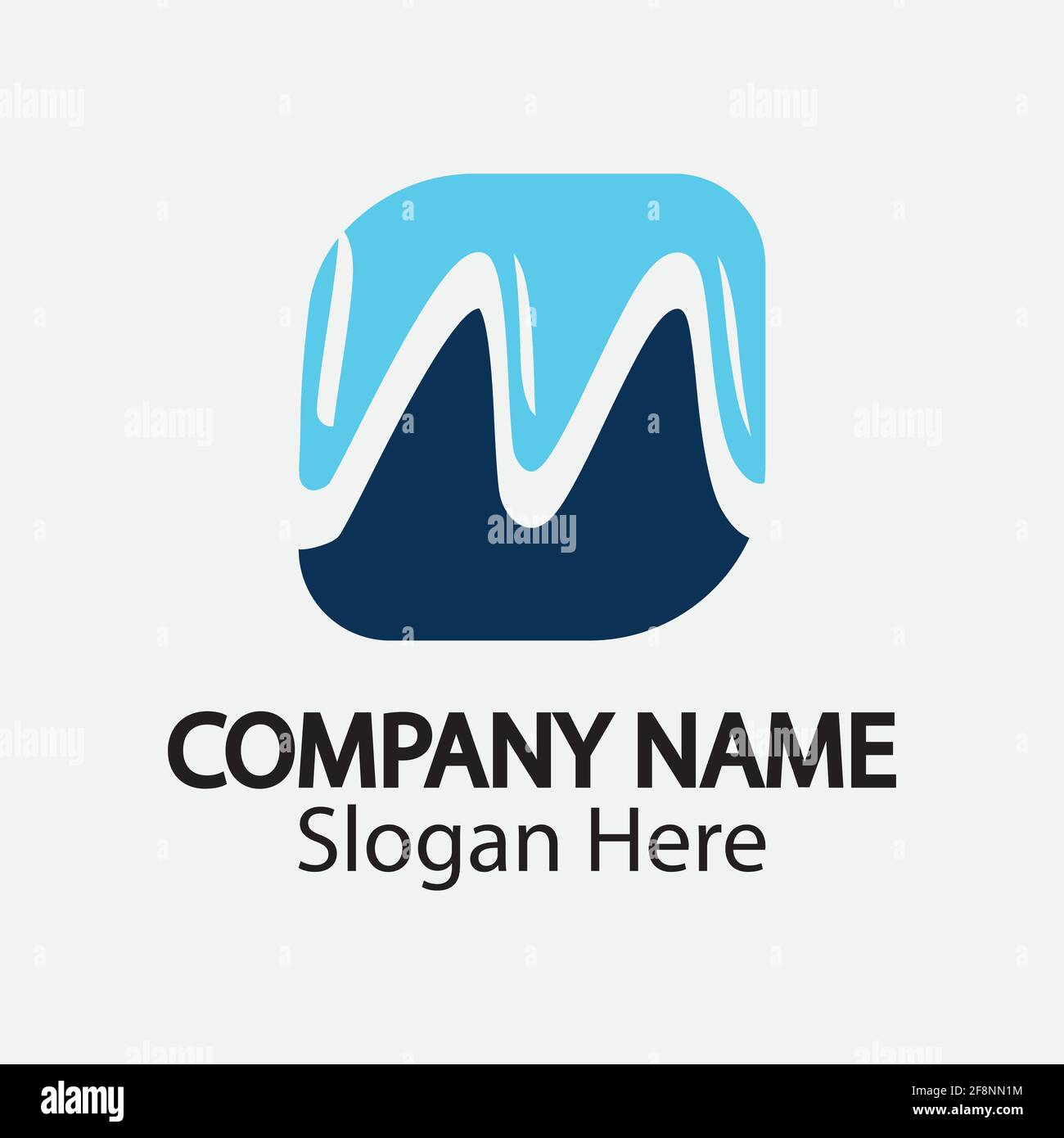 M letter wave Logo Template vector illustration Stock Vector