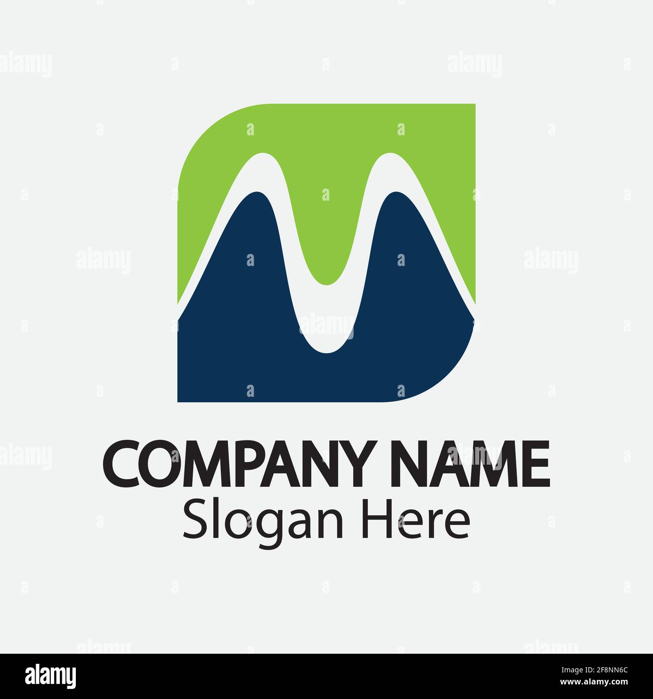 M letter wave Logo Template vector illustration Stock Vector