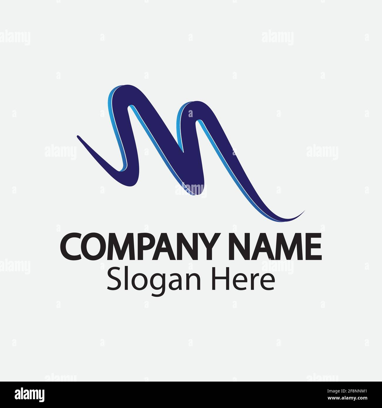 M letter wave Logo Template vector illustration Stock Vector