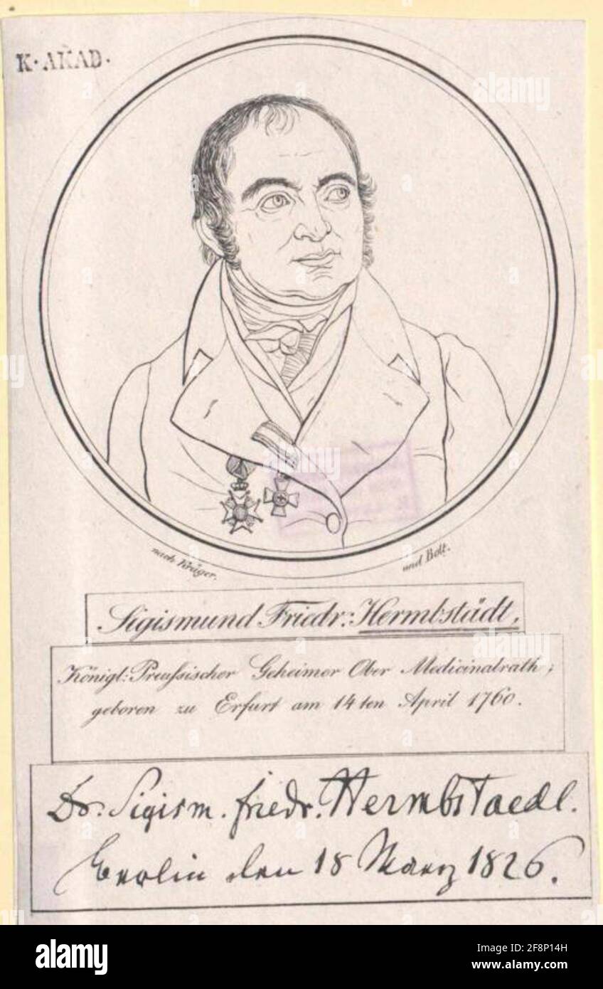 Herbstaedt, Sigismund Friedrich 1824/1826 Stock Photo