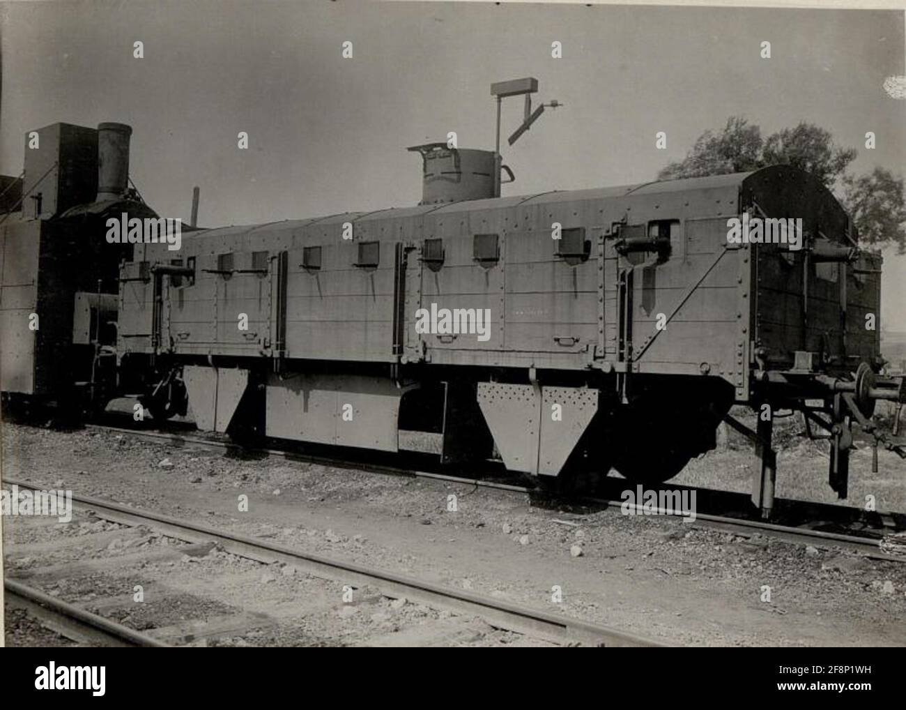 Panzer train Hinowice. Stock Photo