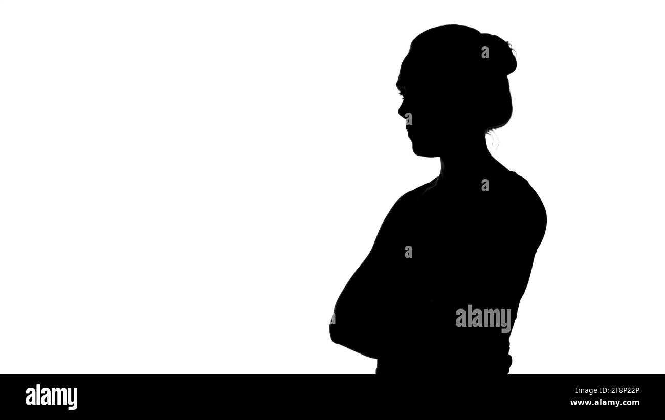 Woman arms crossed silhouette hi-res stock photography and images - Alamy