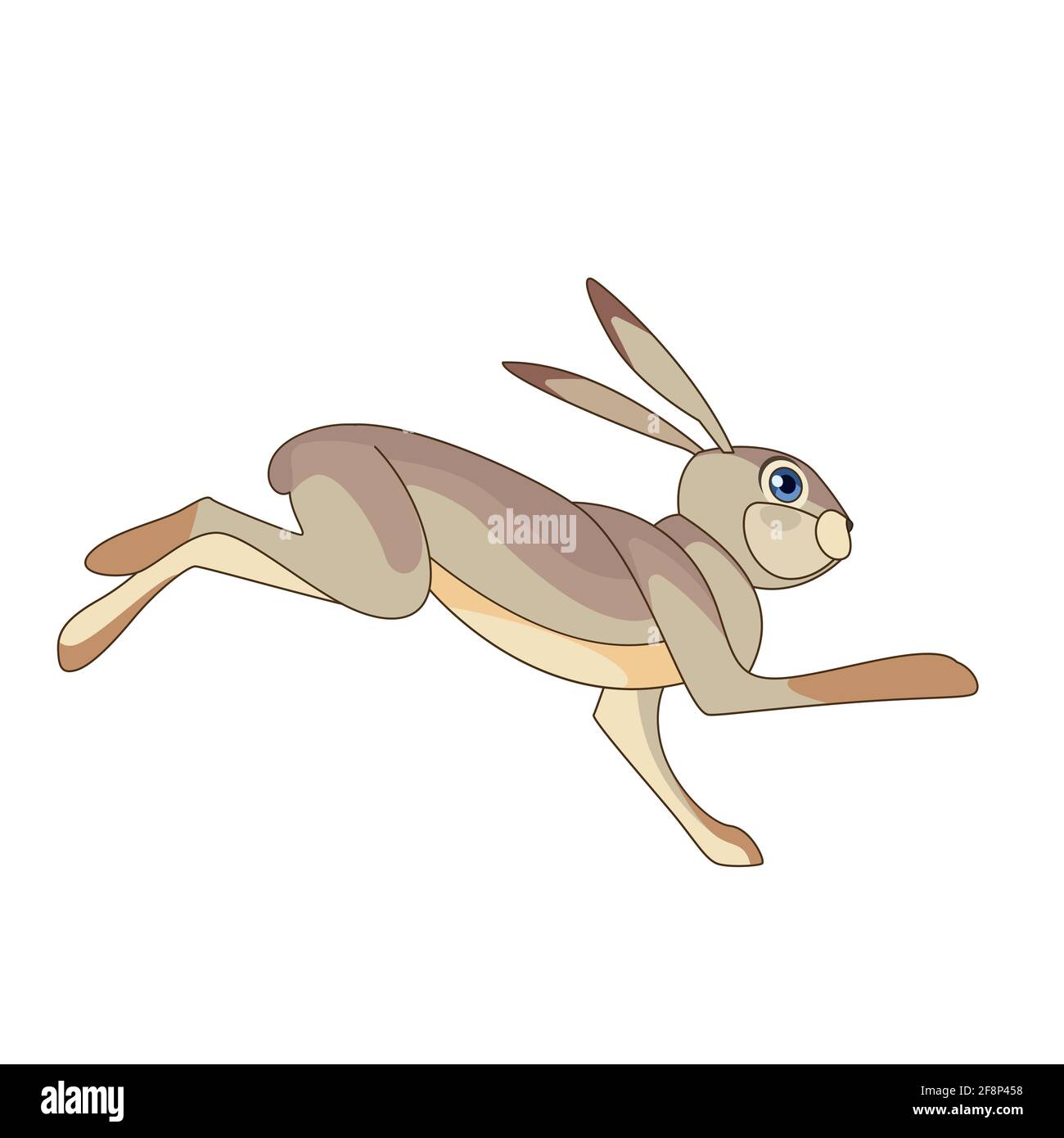 Hare running. Rabbit wild northern forest animal. Cartoon character of a  small mammal animal. A wild forest creature with gray fur. Side view.  Vector Stock Vector Image & Art - Alamy