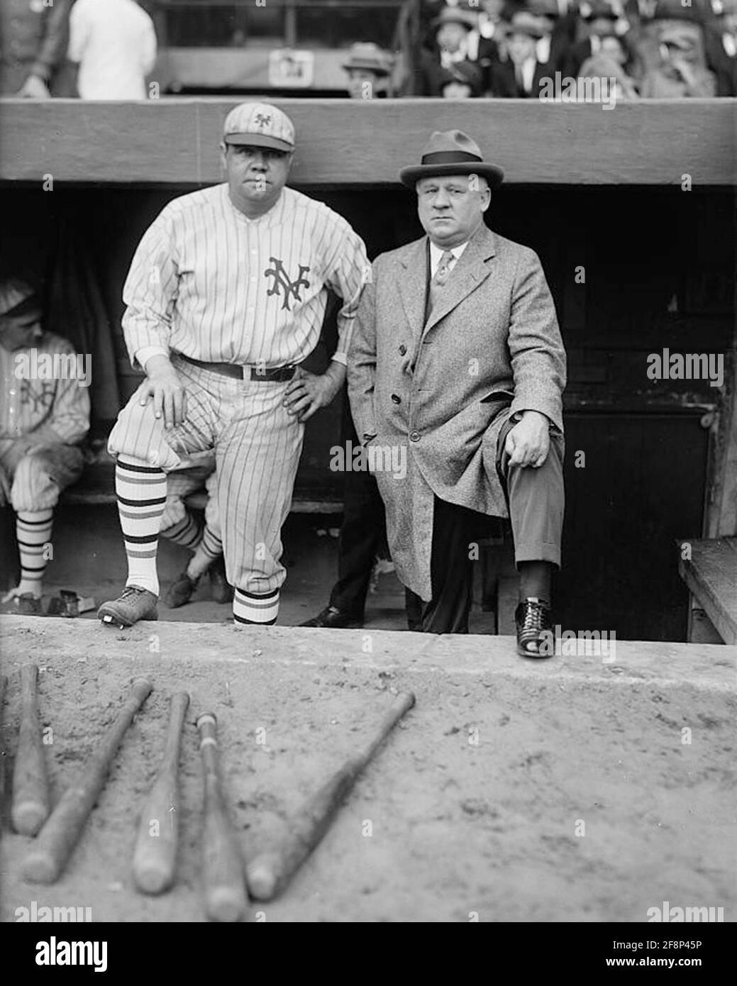 Babe Ruth & John McGraw, New York Giants, 23 October 1923. Stock Photo