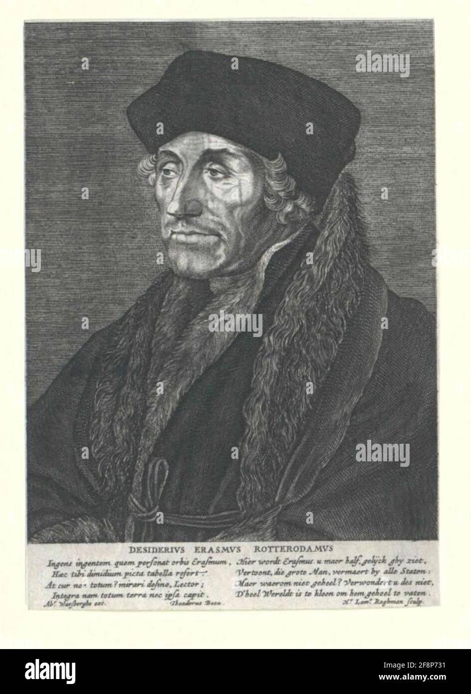 Erasmus of Rotterdam Publisher: Waesberge, Abraham Vanstecher: Roghman, Hendrick Lambertz.Dation: 1621/1650 Stock Photo