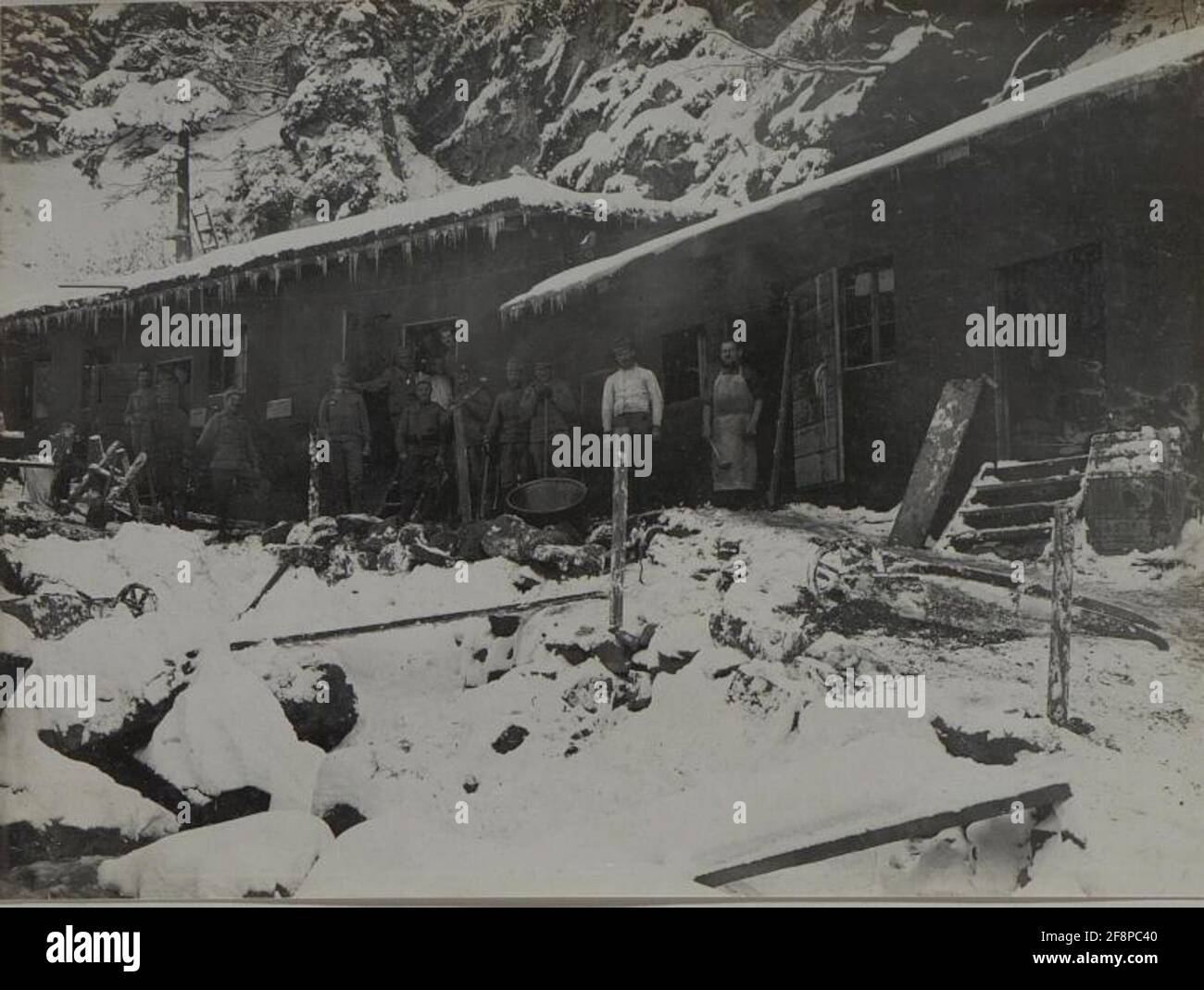 Team barracks at 1700 m height.Contrin gorge Stock Photo - Alamy