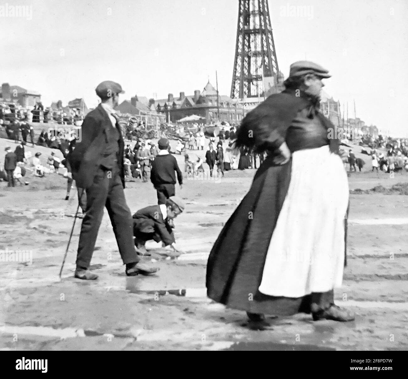 On The Beach At Blackpool Victorian Period Stock Photo Alamy